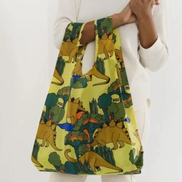 BAGGU ダイナソー　standard NEW! Baggu STANDARD BAG in “Digital Denim Birds” — Recyc
